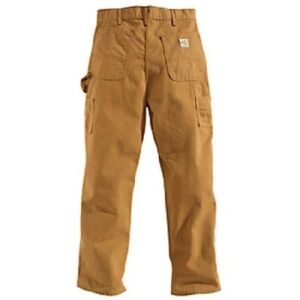 Carhartt FRB152BRN Flame Resistant Work Dungaree Canvas Pants Size 36